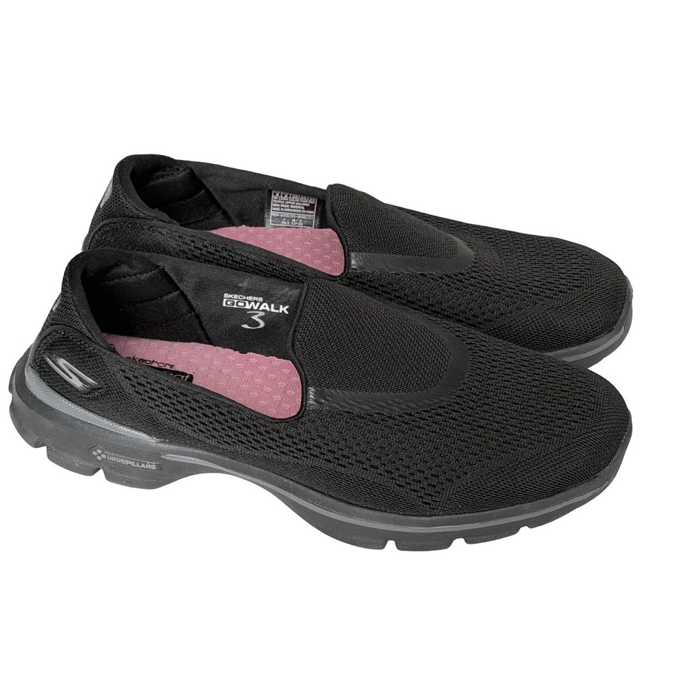 Skechers Go Walk 3 Insight Sneakers Women's Size 9 Black Gogomat Walking Shoes